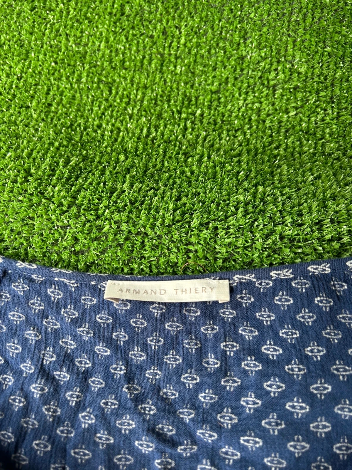 Blouse azul marinho vintage Armand Thierry tamanho 4, L / 100% viscose – photo 6